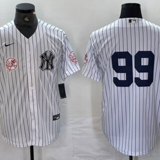 Men's New York Yankees #99 Aaron Judge White Cool Base Stitched Baseball Jersey