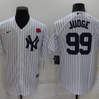 Men's New York Yankees #99 Aaron Judge White Cool Base Stitched Baseball Jerseys