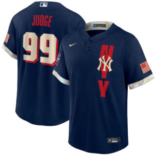 Men's New York Yankees #99 Aaron Judge Nike Navy 2021 MLB All-Star Game Replica Player Jersey