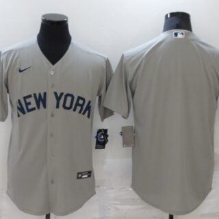 Men's New York Yankees Blank 2021 Grey Field of Dreams Cool Base Stitched Baseball Jersey