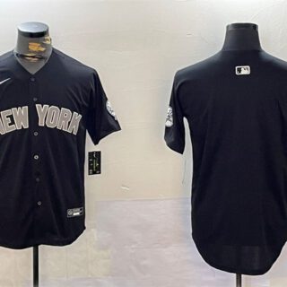 Men's New York Yankees Blank Black With Patch Limited Stitched Baseball Jersey