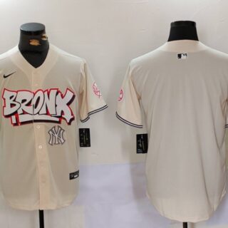Men's New York Yankees Blank The Bronx Graffiti V2 Vapor Limited Stitched Baseball Jerseys