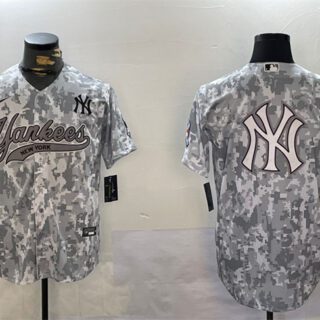 Men's New York Yankees Team Big Logo 2024 Arctic Camo Stitched Baseball Jersey