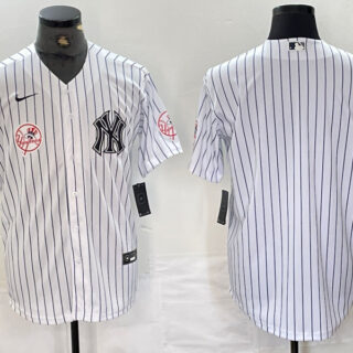 Men's New York Yankees White Team Big Logo Cool Base Stitched Baseball Jersey