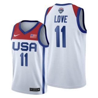 Men's Nike Kevin Love White USA Basketball 2020 Summer Olympics Player Jersey