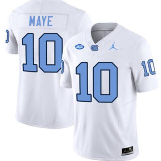 Men's North Carolina Tar Heels #10 Drake Maye White Limited College Stitched Jersey