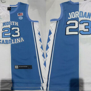 Men's North Carolina Tar Heels #23 Michael Jordan White Blue Stitched Jersey