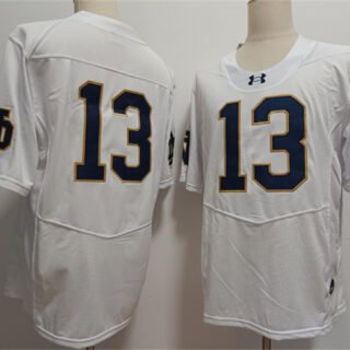Men's Notre Dame Fighting Irish #13 Riley Leonard White 2024 F.U.S.E. Limited Stitched Jersey