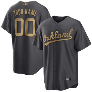 Men's Oakland Athletics Active Player Custom 2022 All-Star Charcoal Cool Base Stitched Baseball Jersey