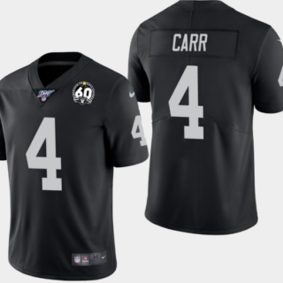 Men's Oakland Raiders #4 Derek Carr 60th Anniversary Vapor Limited Jersey - Black