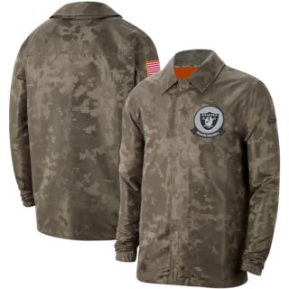 Men's Oakland Raiders Nike Camo 2019 Salute To Service Sideline Full Zip Lightweight Jacket