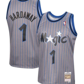 Men's Orlando Magic #1 Penny Hardaway 1994-95 Grey Stitched Jersey