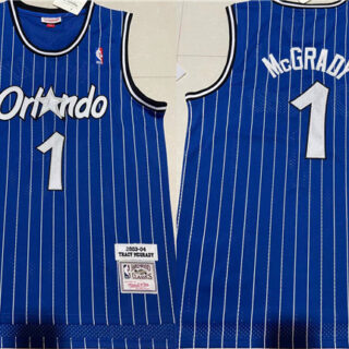 Men's Orlando Magic #1 Tracy McGrady Blue Stitched Jersey