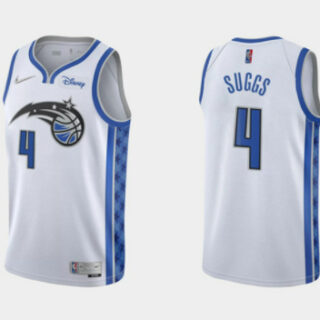 Men's Orlando Magic #4 Jalen Suggs White Earned Edition Stitched Swingman Jersey
