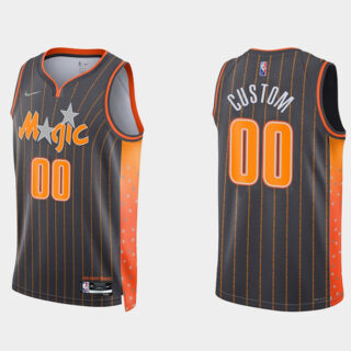 Men's Orlando Magic Active Player Custom 2021 22 City Edition Black 75th Anniversary Stitched Swingman Jersey