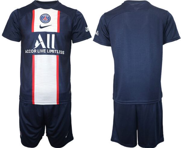 Men's Paris Saint-Germain Blank 2023 Navy Home Soccer Jersey Suit 1
