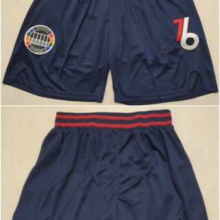Men's Philadelphia 76ers Navy 75th Anniversary Shorts (Run Small)