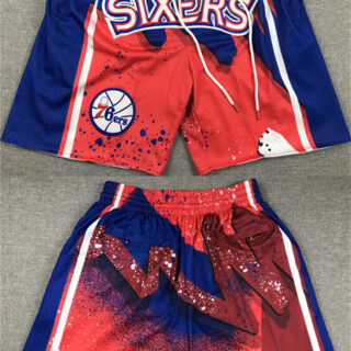 Men's Philadelphia 76ers Red Blue Shorts (Run Small)