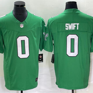 Men's Philadelphia Eagles #0 D'Andre Swift Green 2023 F.U.S.E. Vapor Untouchable Stitched Football Jersey