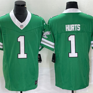 Men's Philadelphia Eagles #1 Jalen Hurts Green 2023 F.U.S.E. Vapor Untouchable Stitched Football Jersey