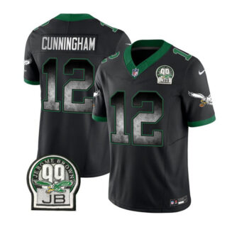 Men's Philadelphia Eagles #12 Randall Cunningham Black 2023 F.U.S.E. Throwback Vapor Untouchable Limited Stitched Football Jersey