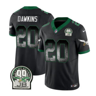 Men's Philadelphia Eagles #20 Brian Dawkins Black 2023 F.U.S.E. Throwback Vapor Untouchable Limited Stitched Football Jersey
