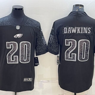 Men's Philadelphia Eagles #20 Brian Dawkins Black Reflective Limited Stitched Jersey