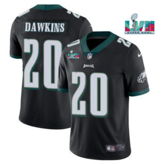 Men's Philadelphia Eagles #20 Brian Dawkins Black Super Bowl LVII Patch Vapor Untouchable Limited Stitched Jersey