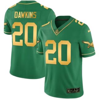 Men's Philadelphia Eagles #20 Brian Dawkins Green Gold Vapor Untouchable Limited Stitched Jersey