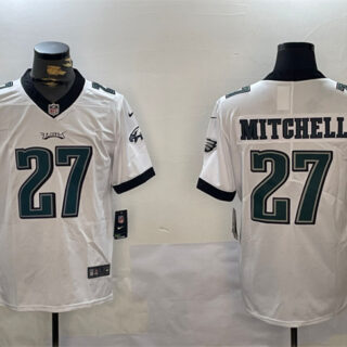 Men's Philadelphia Eagles #27 Quinyon Mitchell White Vapor Untouchable Limited Stitched Football Jersey