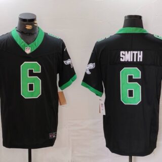 Men's Philadelphia Eagles #6 DeVonta Smith Black F.U.S.E. Vapor Untouchable Stitched Football Jersey
