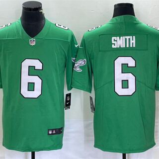 Men's Philadelphia Eagles #6 DeVonta Smith Green Stitched Football Jersey