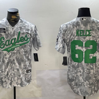 Men's Philadelphia Eagles #62 Jason Kelce Arctic Camo Salute To Service Limited Stitched Jersey