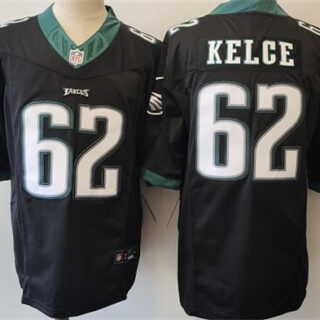 Men's Philadelphia Eagles #62 Jason Kelce Black 2023 F.U.S.E. Vapor Untouchable Limited Stitched Football Jersey