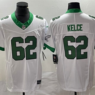 Men's Philadelphia Eagles #62 Jason Kelce White 2023 F.U.S.E. Vapor Untouchable Stitched Football Jersey