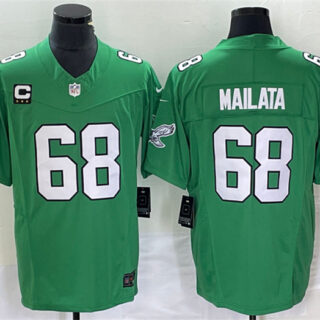 Men's Philadelphia Eagles #68 Jordan Mailata Green 2023 F.U.S.E. With C Patch Vapor Untouchable Stitched Football Jersey