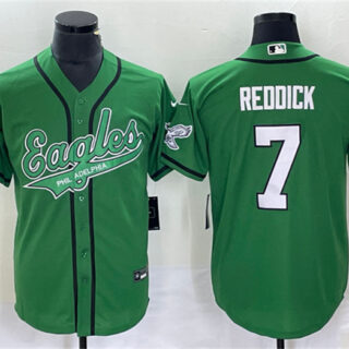 Men's Philadelphia Eagles #7 Haason Reddick Green Cool Base Stitched Baseball Jersey