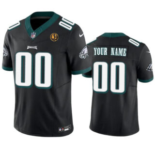 Men's Philadelphia Eagles Active Player Custom Black 2023 F.U.S.E. With John Madden Patch Vapor Limited Stitched Football Jersey