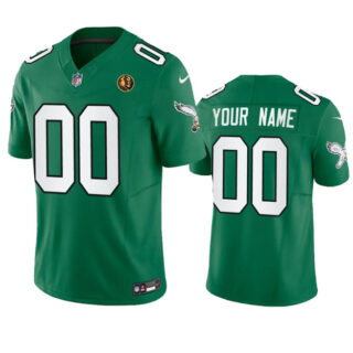 Men's Philadelphia Eagles Active Player Custom Green 2023 F.U.S.E. Throwback With John Madden Patch Vapor Limited Stitched Football Jersey