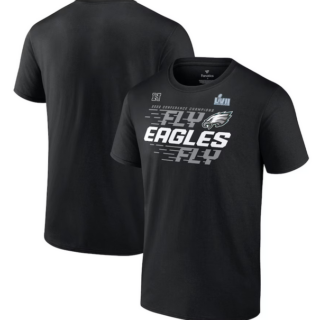 Men's Philadelphia Eagles Black 2022 NFC Champions Team Slogan T-Shirt