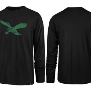 Men's Philadelphia Eagles Black Long Sleeve T-ShirtS