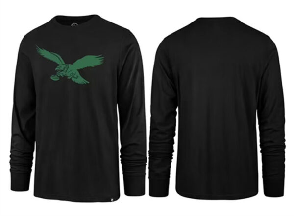 Men's Philadelphia Eagles Black Long Sleeve T-ShirtS