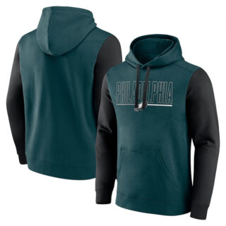 Men's Philadelphia Eagles Green Black Outline Pullover Hoodie
