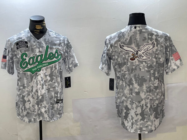 Men's Philadelphia Eagles big logo 2024 F.U.S.E Arctic Camo Salute To Service Limited Stitched Jerseys