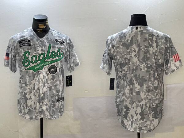 Men's Philadelphia Eagles big logo 2024 F.U.S.E Arctic Camo Salute To Service Limited Stitched Jerseys