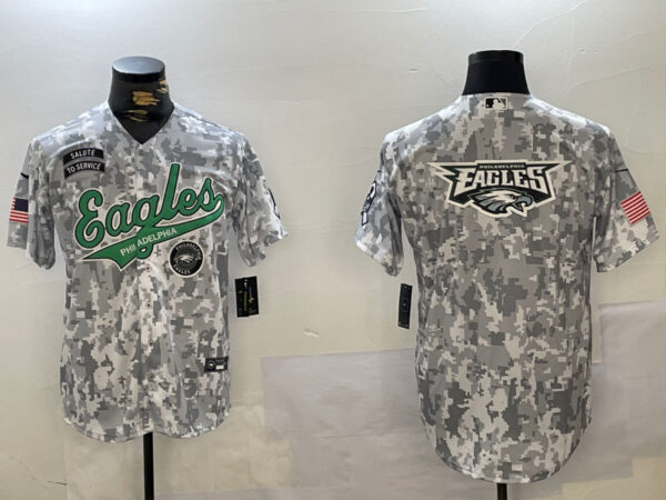 Men's Philadelphia Eagles big logo 2024 F.U.S.E Arctic Camo Salute To Service Limited Stitched Jerseys