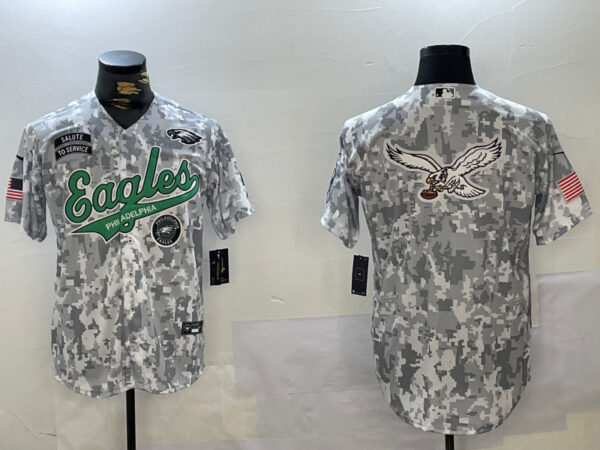 Men's Philadelphia Eagles big logo 2024 F.U.S.E Arctic Camo Salute To Service Limited Stitched Jerseys