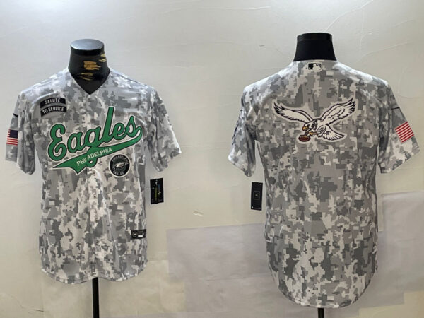 Men's Philadelphia Eagles big logo 2024 F.U.S.E Arctic Camo Salute To Service Limited Stitched Jerseys