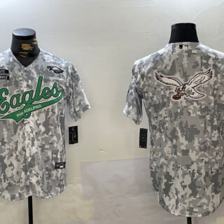 Men's Philadelphia Eagles big logo 2024 F.U.S.E Arctic Camo Salute To Service Limited Stitched Jerseys
