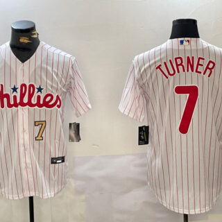 Men's Philadelphia Phillies #7 Trea Turner White Cool Base Stitched Jerseys